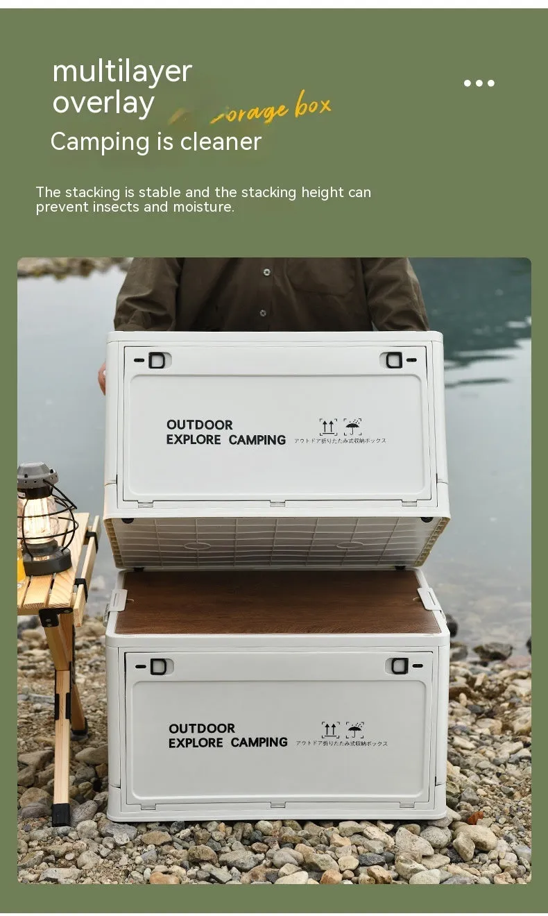 White foldable plastic storage box with 45L capacity for household organising