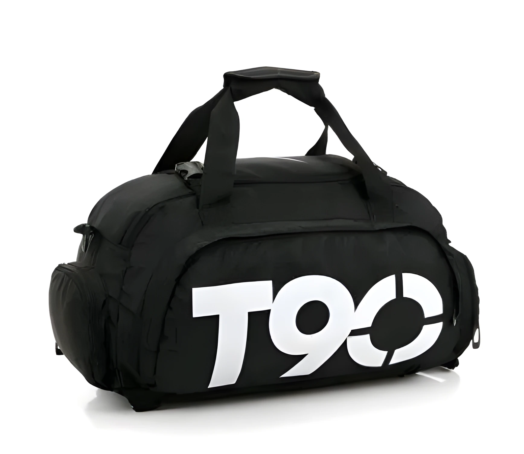 Large Oxford cloth fitness bag with double back shoulder straps and soft handle in blue colour