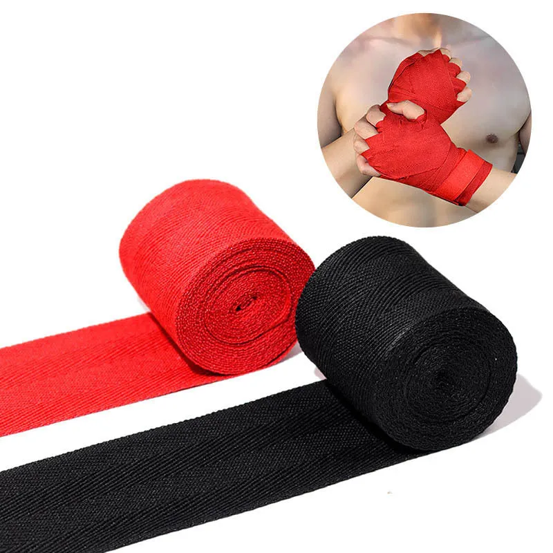 Black cotton boxing hand bandage 3 metres two-pack for palm protection in sanda training