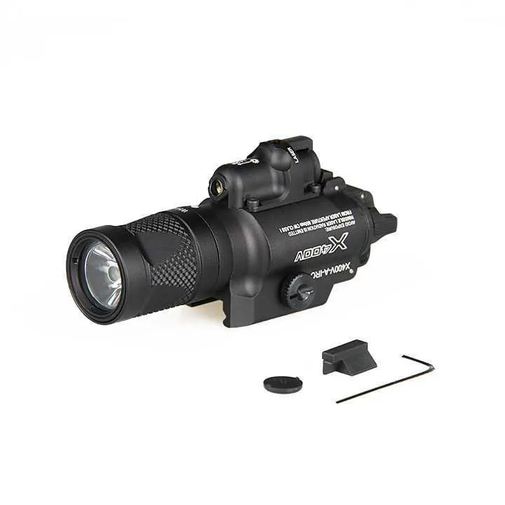 American P1 tactical strobe flashlight in black ABS with hand press mechanism and LED light source