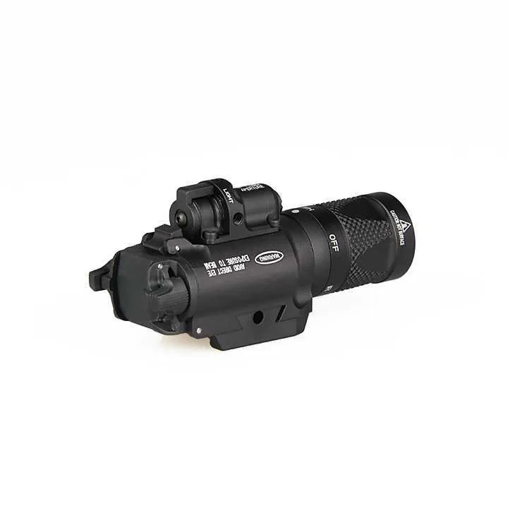 American P1 tactical strobe flashlight in black ABS with hand press mechanism and LED light source