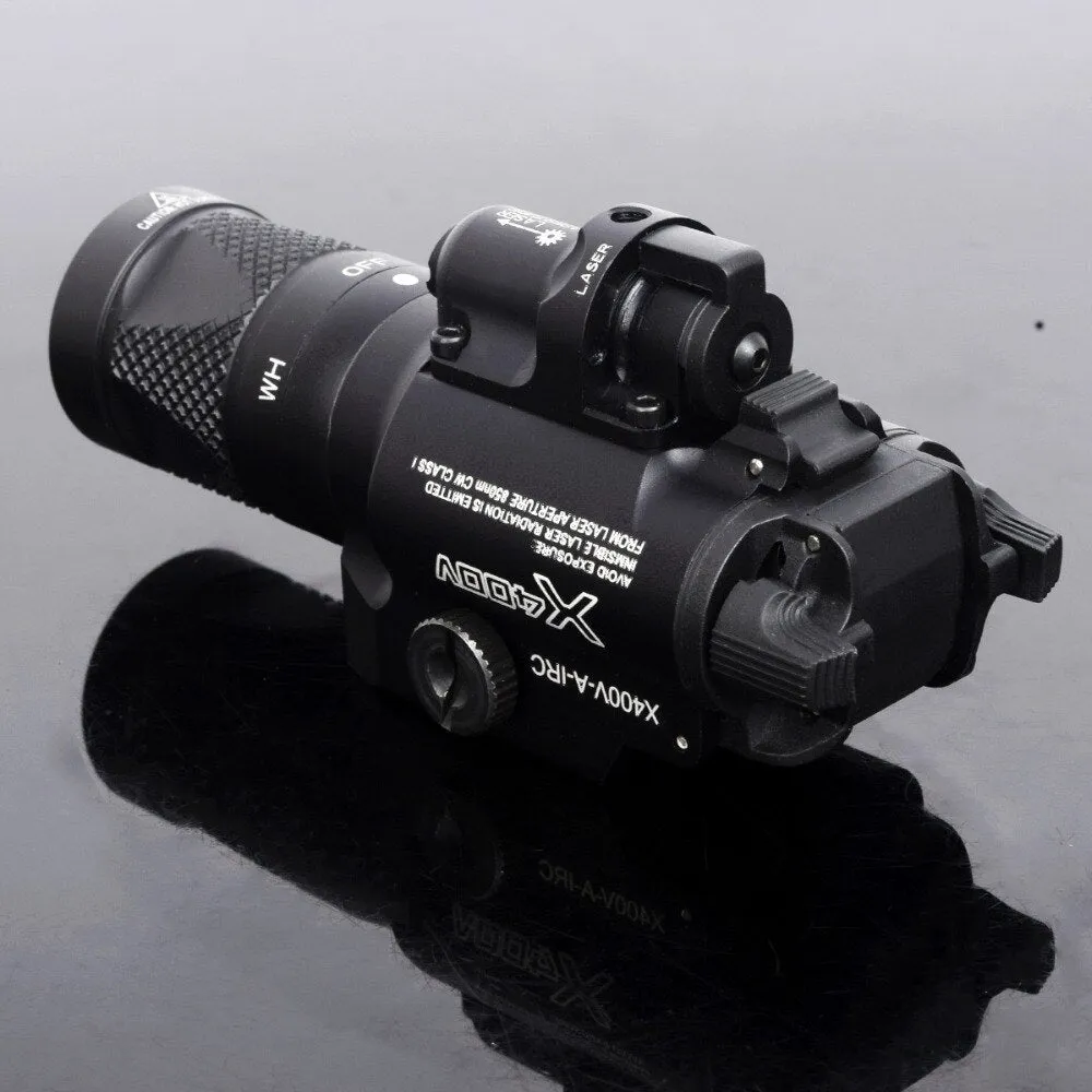 American P1 tactical strobe flashlight in black ABS with hand press mechanism and LED light source