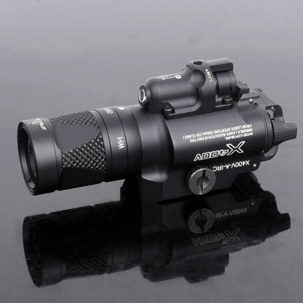 American P1 tactical strobe flashlight in black ABS with hand press mechanism and LED light source