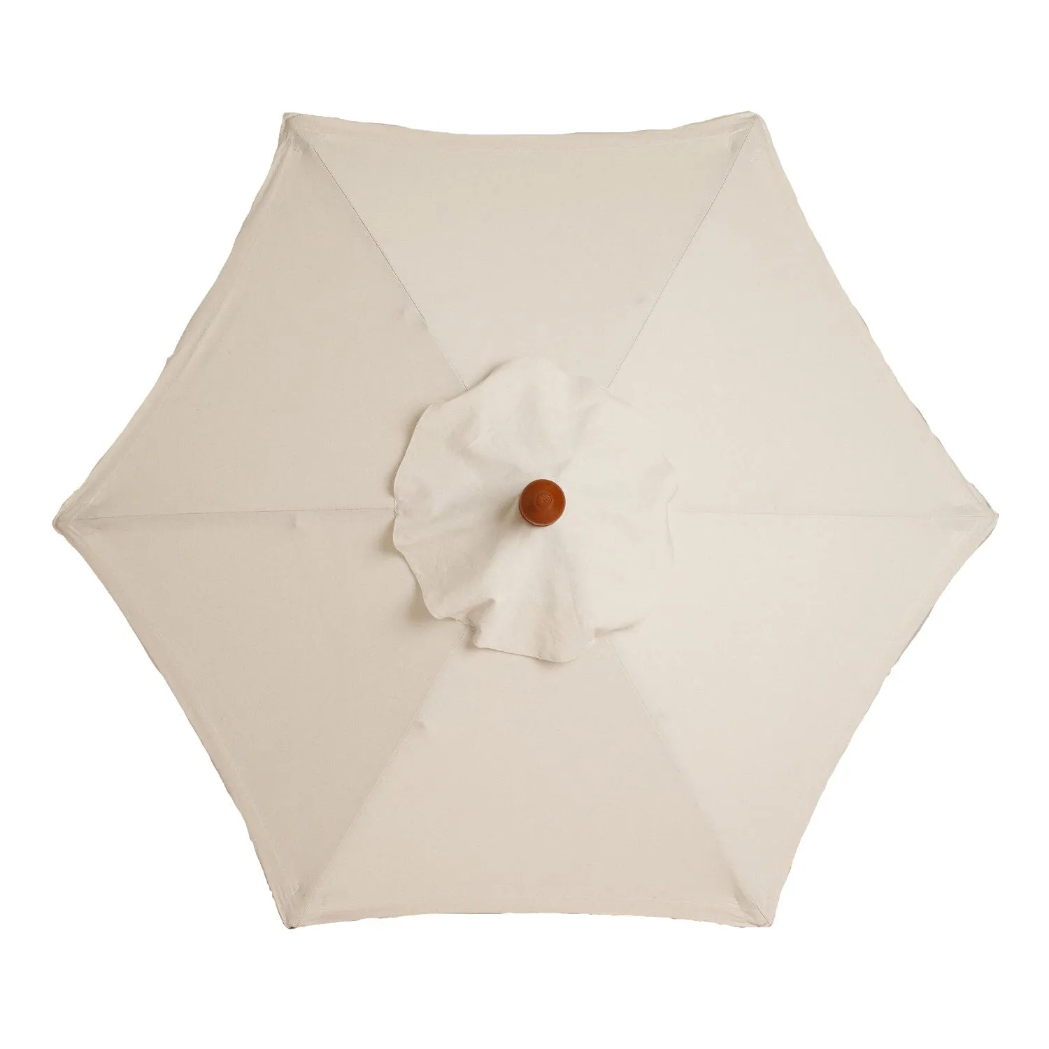Long handle outdoor umbrella in beige, 2.7m diameter, manual open and folding, rainproof and sun protection
