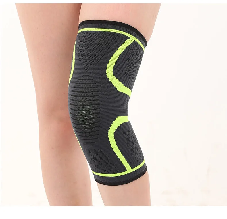 Double-corrugated non-slip stretch sports kneecaps in various colours for basketball and running