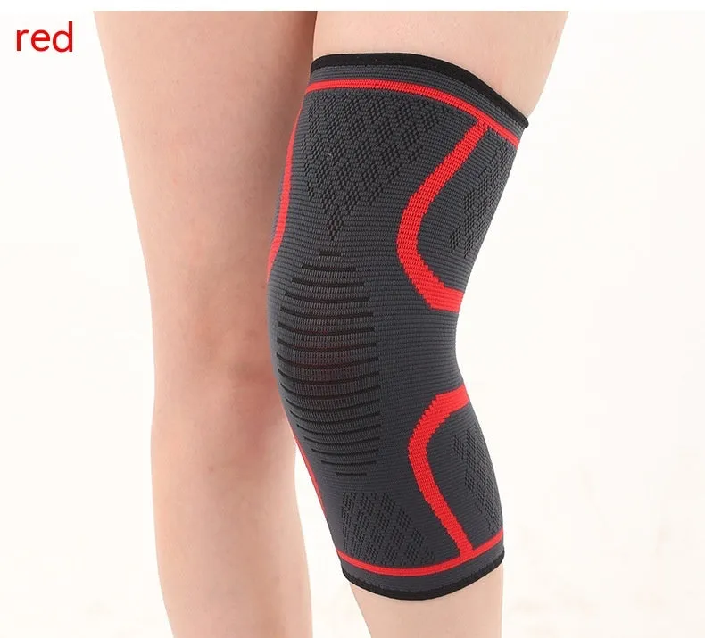 Double-corrugated non-slip stretch sports kneecaps in various colours for basketball and running