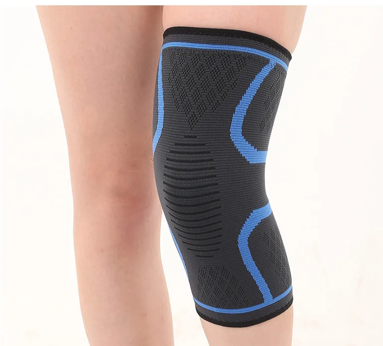 Double-corrugated non-slip stretch sports kneecaps in various colours for basketball and running