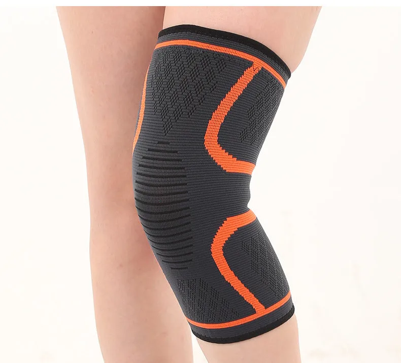 Double-corrugated non-slip stretch sports kneecaps in various colours for basketball and running