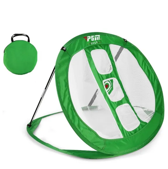 Portable golf practice net with pop-up design, nylon netting, 68x80x48cm, black frame, for indoor and outdoor training