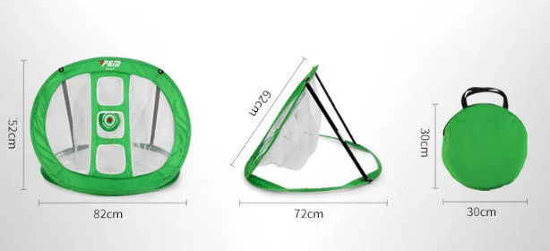 Portable golf practice net with pop-up design, nylon netting, 68x80x48cm, black frame, for indoor and outdoor training