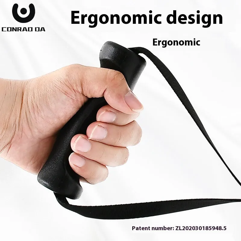 Black alloy ergonomic handle chest expander tension rope on white background