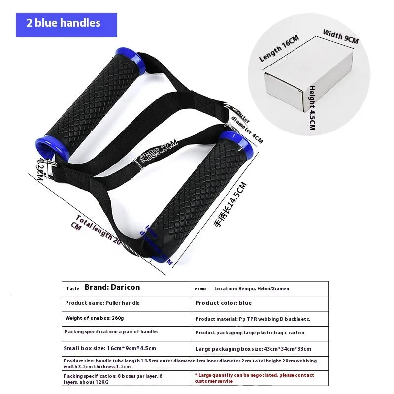 Black alloy ergonomic handle chest expander tension rope on white background