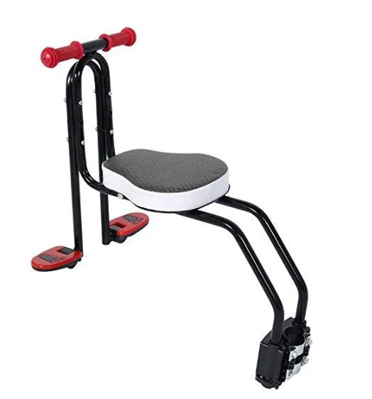 Child seat for bicycle and car with steel pipe frame in black colour