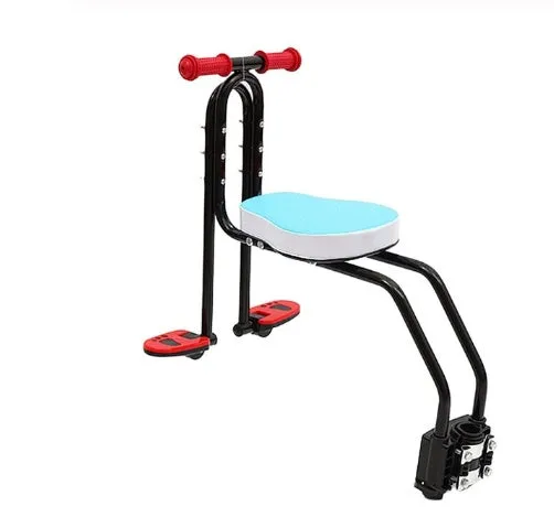 Child seat for bicycle and car with steel pipe frame in black colour