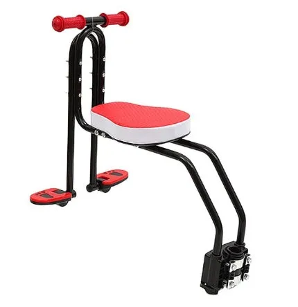 Child seat for bicycle and car with steel pipe frame in black colour