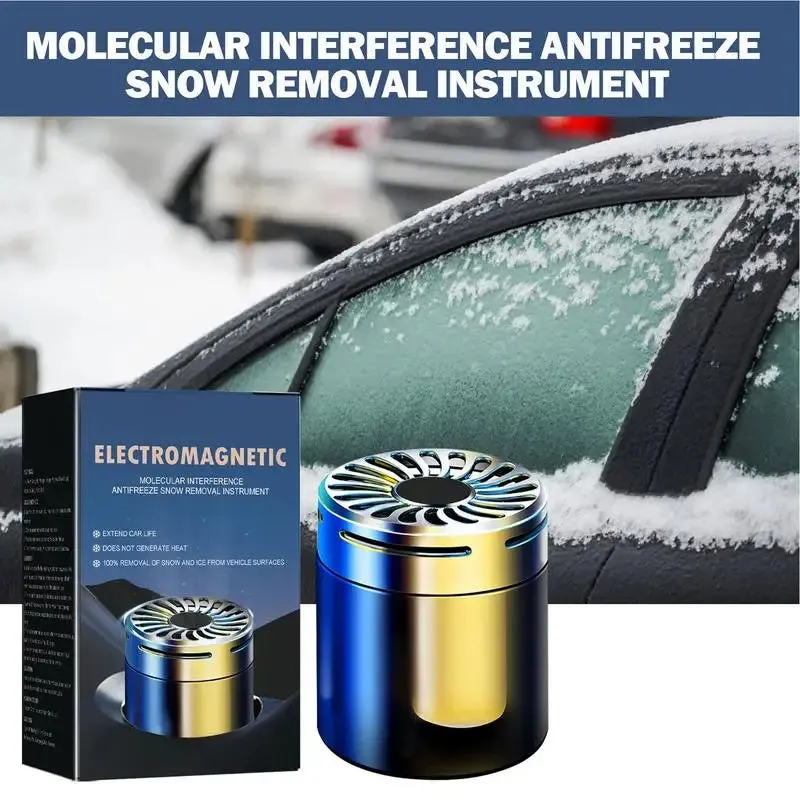 Car microwave molecular deicing instrument with aromatherapy, snow removal tool, light-powered