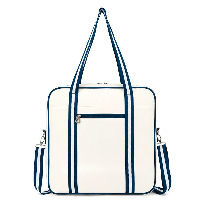 Korean style tennis pack in Oxford cloth, large capacity, available in blue and pink, with shoulder strap