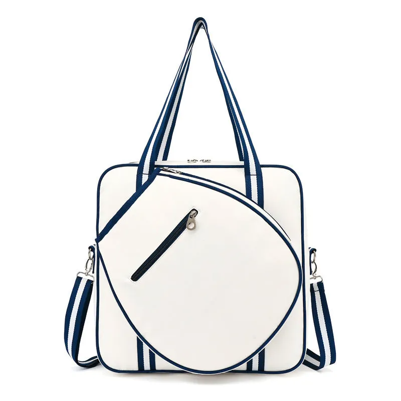 Korean style tennis pack in Oxford cloth, large capacity, available in blue and pink, with shoulder strap