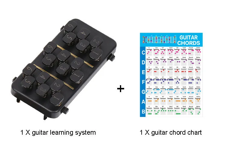 Guitar Aid plastic string press for guitar chord practice and rebound assistance