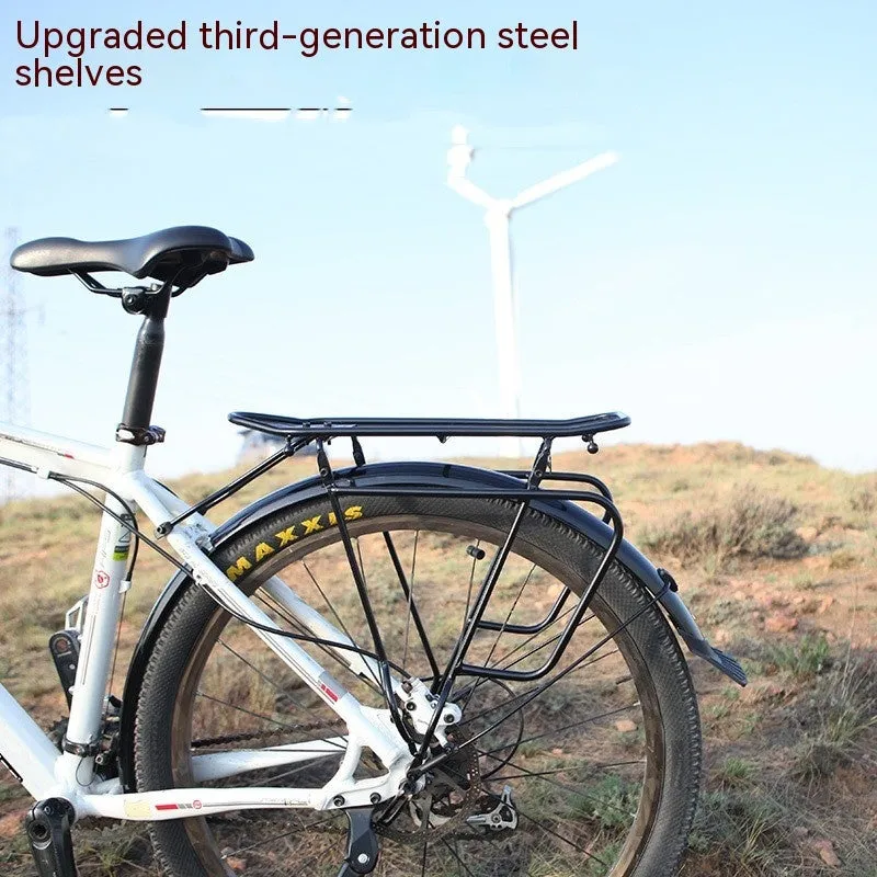 Bicycle pack shelf made of steel and aluminium alloy with screw U piece