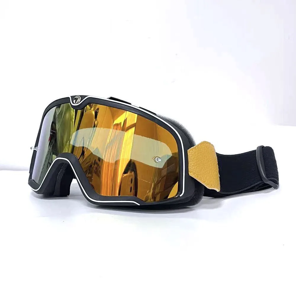 Retro helmet goggles with PC lens for scrambling motorcycle eye protection