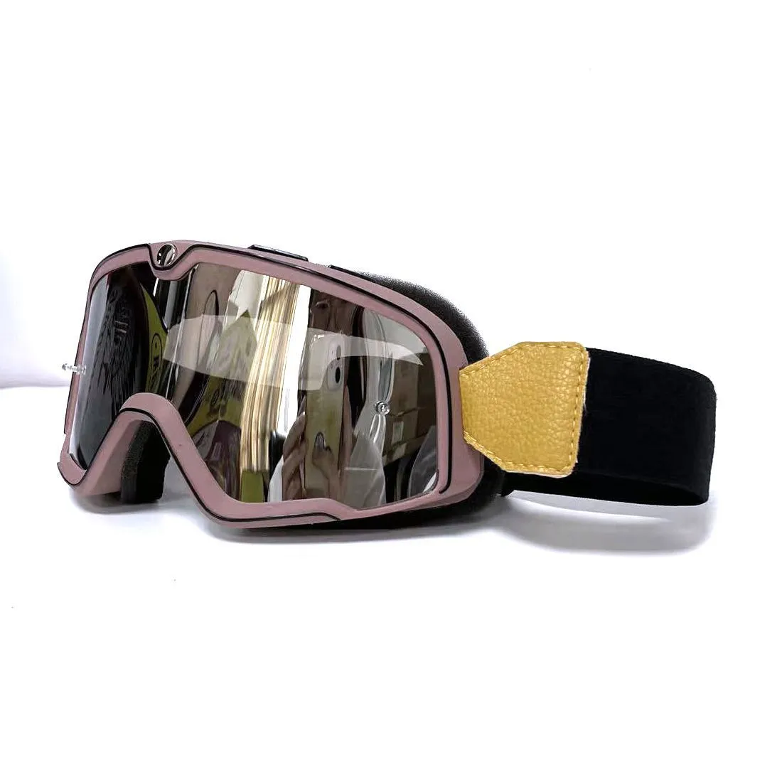 Retro helmet goggles with PC lens for scrambling motorcycle eye protection