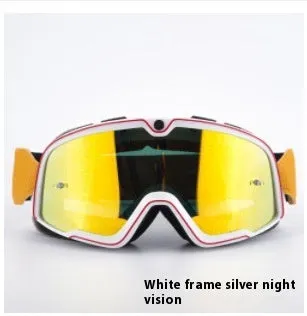 Retro helmet goggles with PC lens for scrambling motorcycle eye protection
