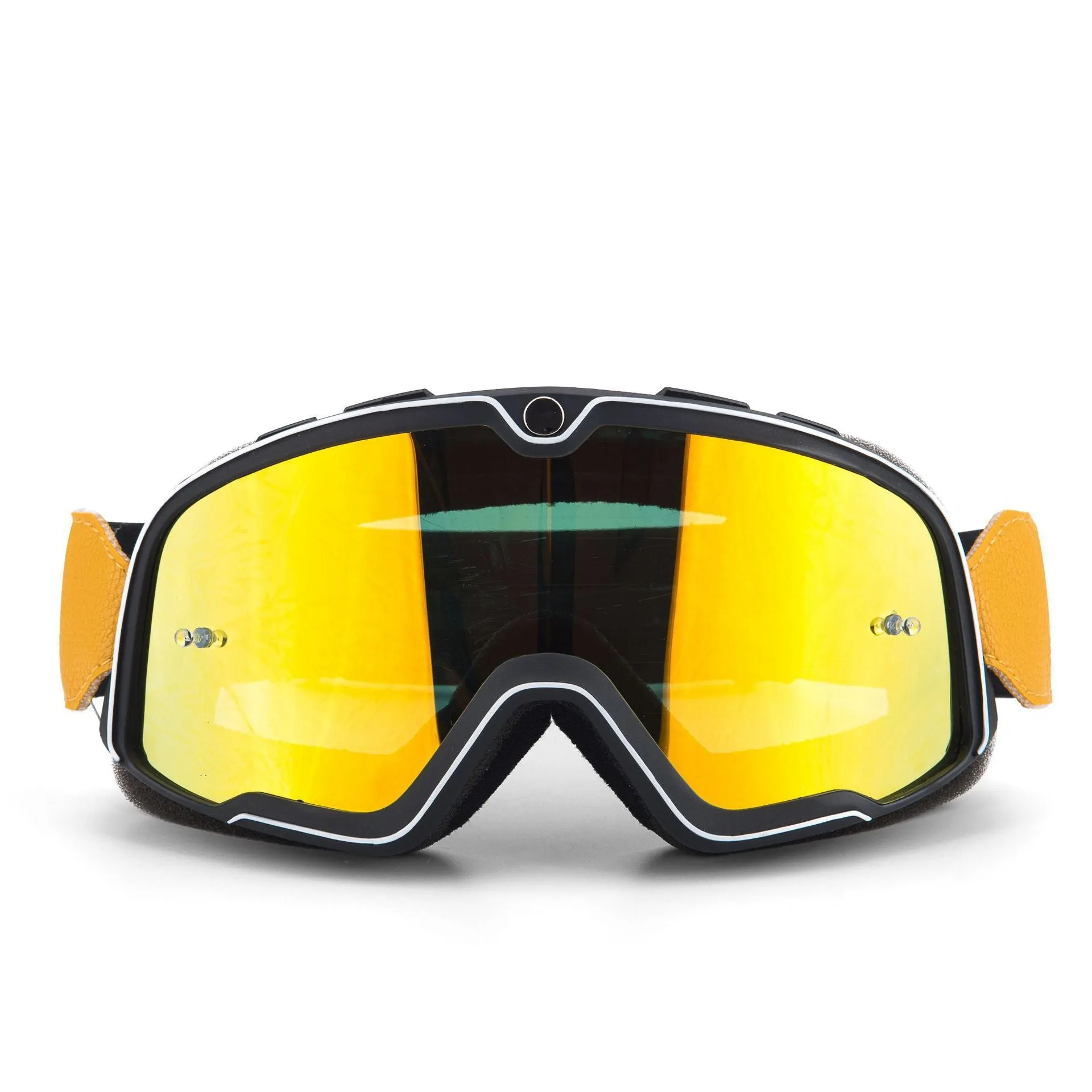 Retro helmet goggles with PC lens for scrambling motorcycle eye protection
