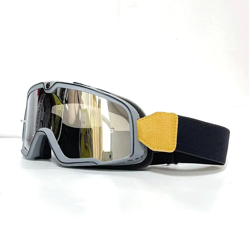Retro helmet goggles with PC lens for scrambling motorcycle eye protection
