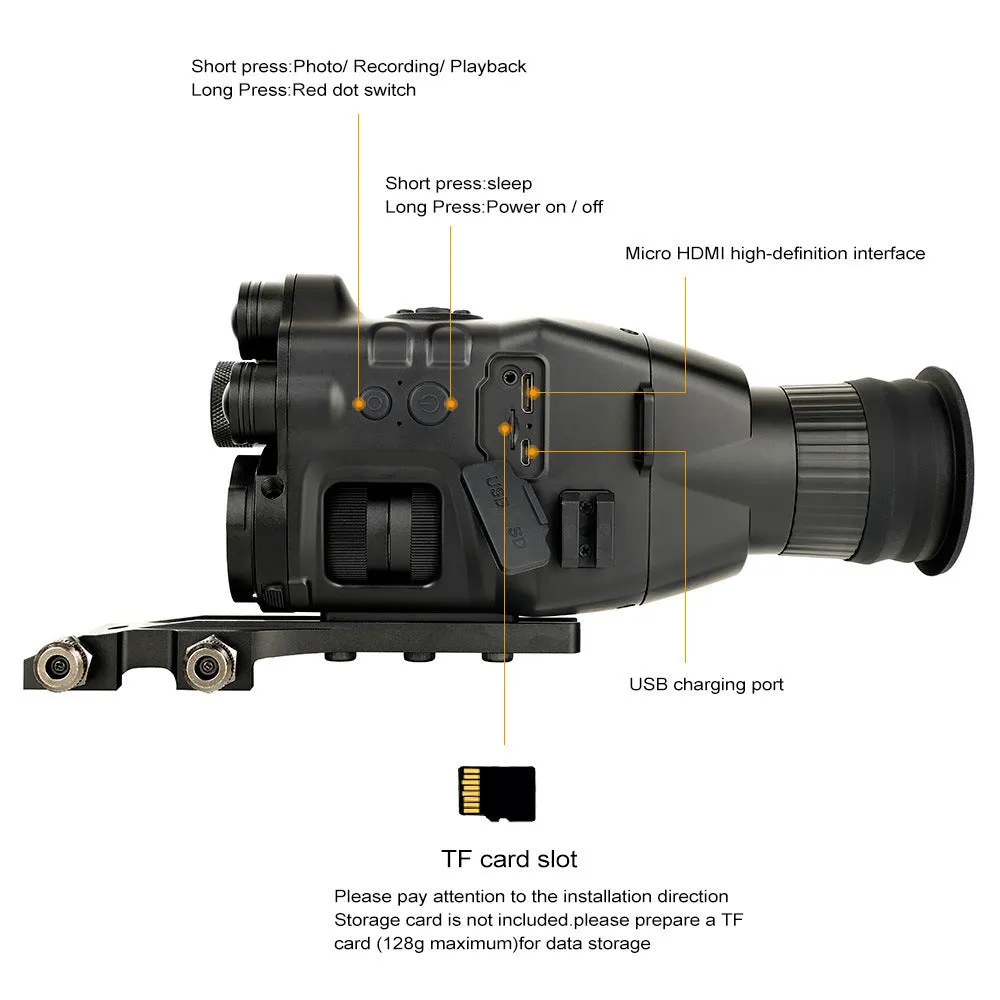 CY789 HD night vision instrument aiming set 3.7V compact 106x97x47mm for low-light photography and shooting