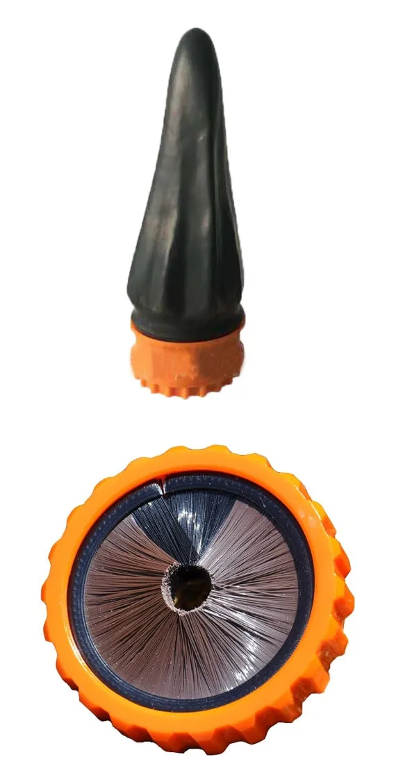 Pocket slingshot toy with latex cover, 60mm outer ring, in black colour option