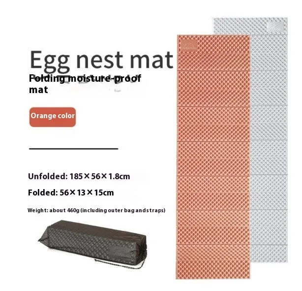 NH Egg Tank folding nap mat in blue with storage bag, measuring 57x13x16 cm
