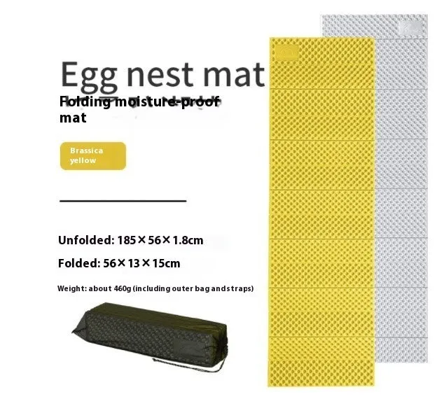 NH Egg Tank folding nap mat in blue with storage bag, measuring 57x13x16 cm