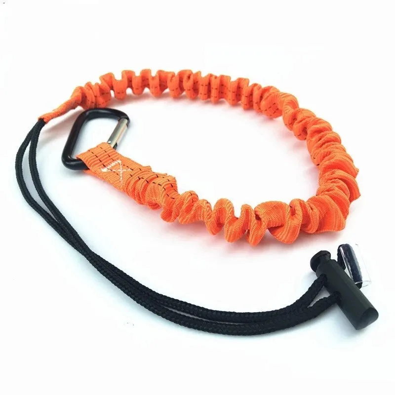 Orange fishing rod safety rope measuring 90cm with 10kg load capacity for anti-separation protection