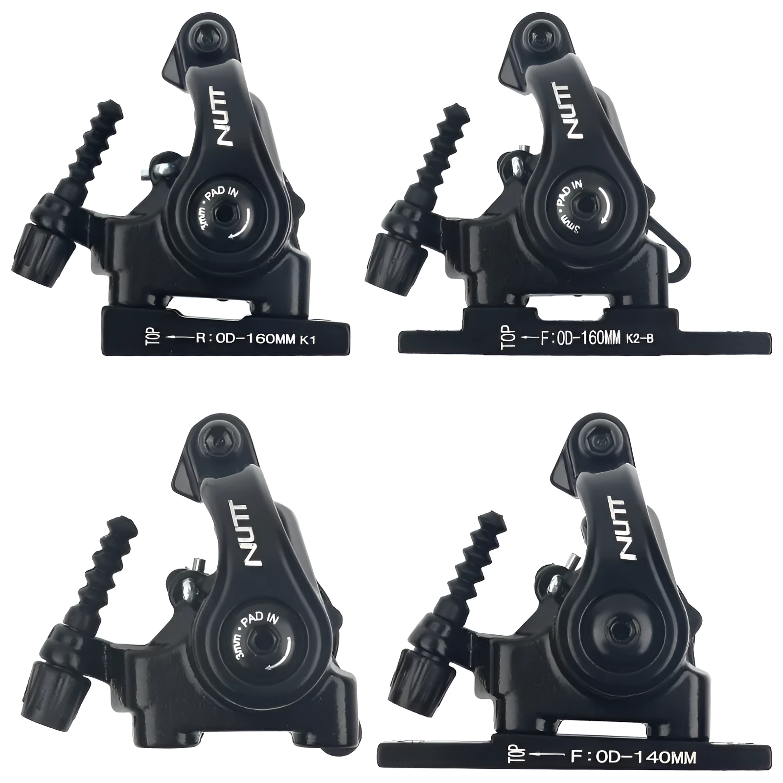 Road bike disc brake metal flat double-acting pull clip device 140mm or 160mm disc diameter