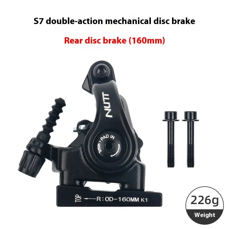 Road bike disc brake metal flat double-acting pull clip device 140mm or 160mm disc diameter