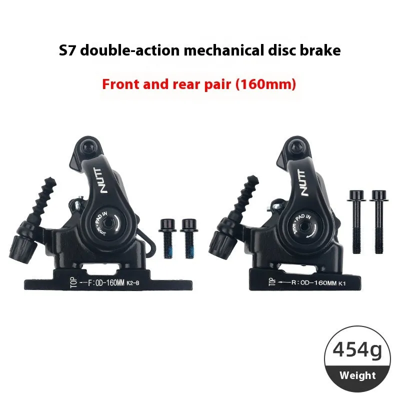Road bike disc brake metal flat double-acting pull clip device 140mm or 160mm disc diameter