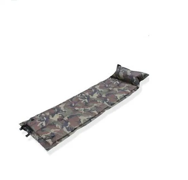 Camo auto inflatable cushion with pillow for camping in digital camo pattern