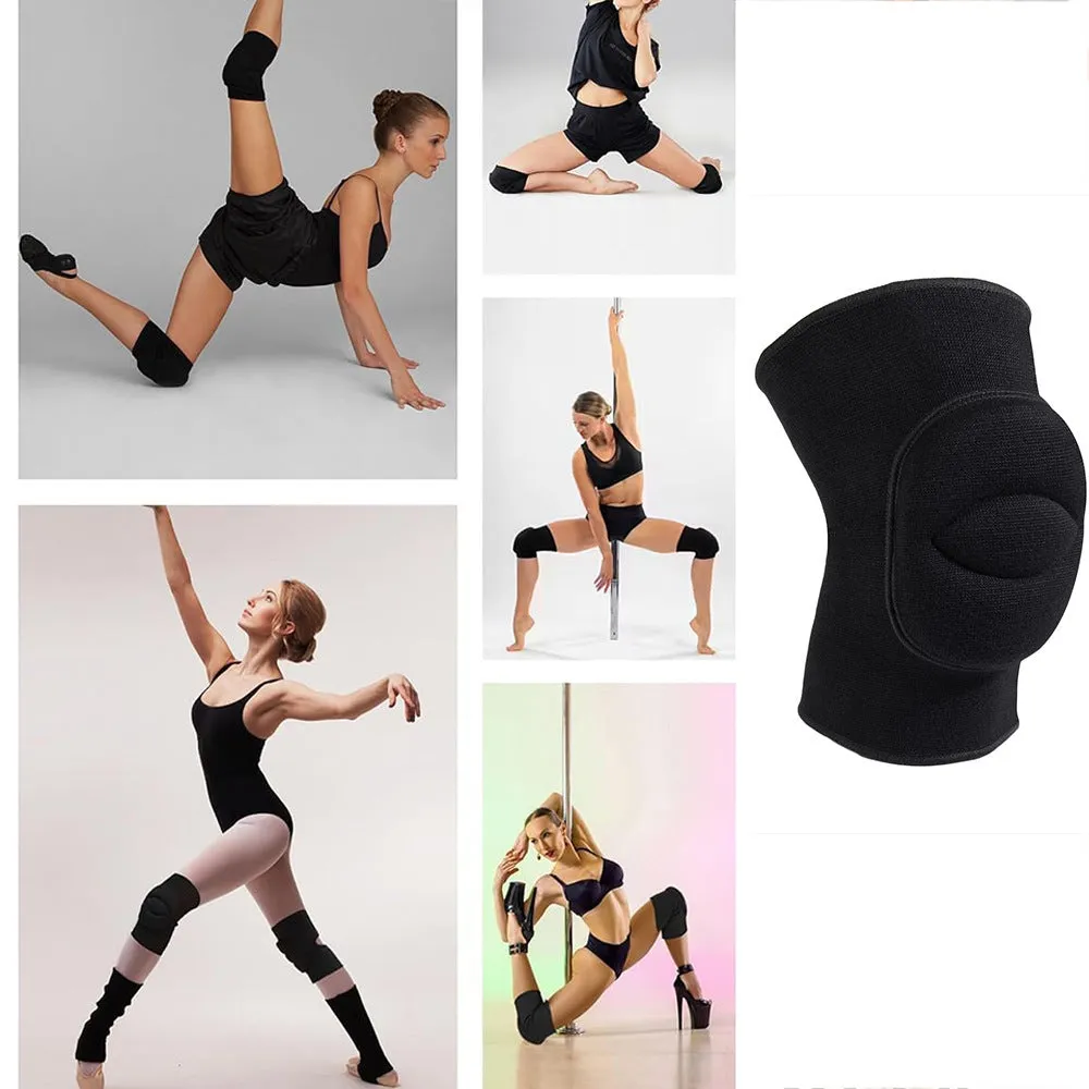 Black thickened nylon knee pad for yoga sports running and ball playing joint support