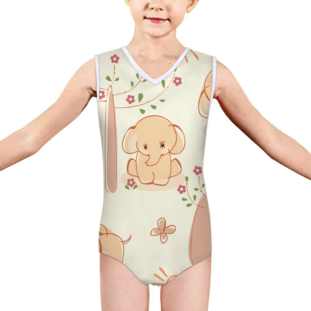 Girls one-piece panda print swimsuit in polyester spandex with high elasticity, ages 5-14