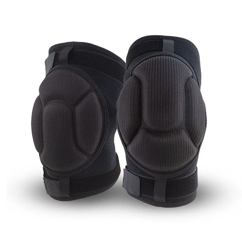 Black non-slip knee pad made of nylon and EVA for basketball running and fitness
