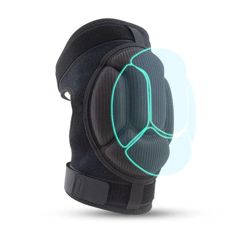 Black non-slip knee pad made of nylon and EVA for basketball running and fitness