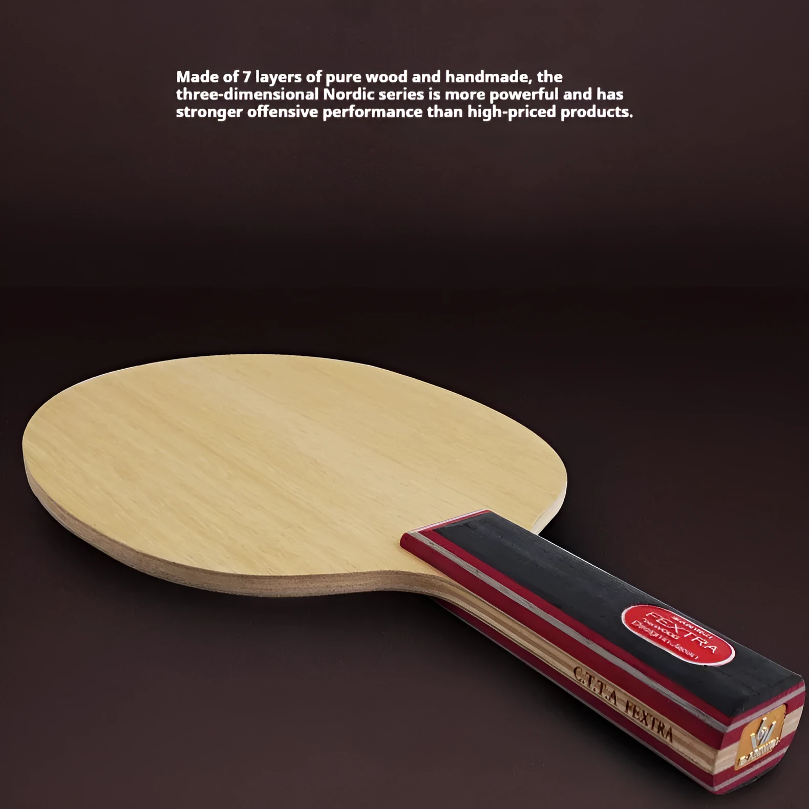7-layer pure wood table tennis racket bottom plate attack type with shakehand grip FL
