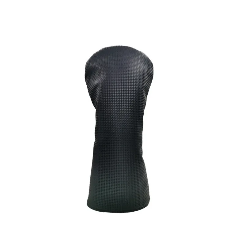Black golf club cover for No.1 wood, fairway wood, or iron wood club head protective sleeve