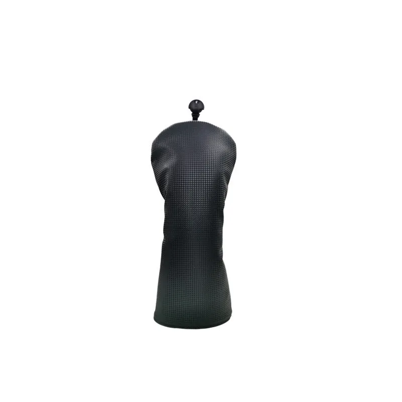 Black golf club cover for No.1 wood, fairway wood, or iron wood club head protective sleeve