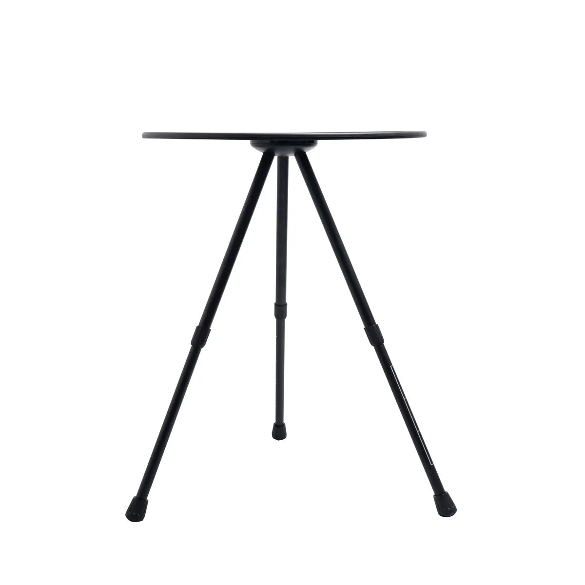 Outdoor camping folding aluminium alloy tripod round table with storage bag in matte black finish