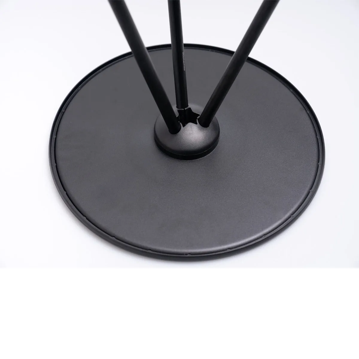 Outdoor camping folding aluminium alloy tripod round table with storage bag in matte black finish