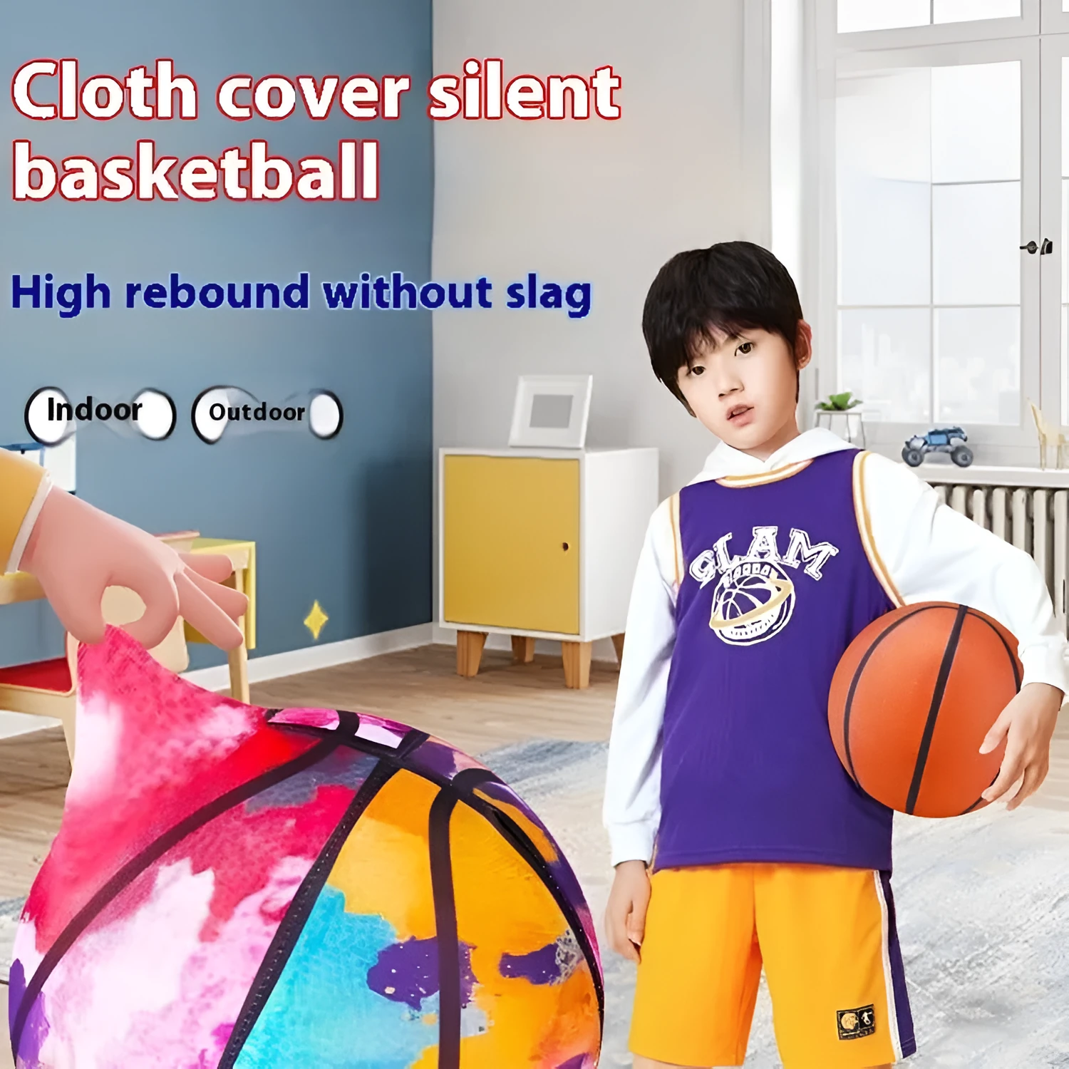 Silent basketball soft plastic indoor sports ball for children aged 0-3 years
