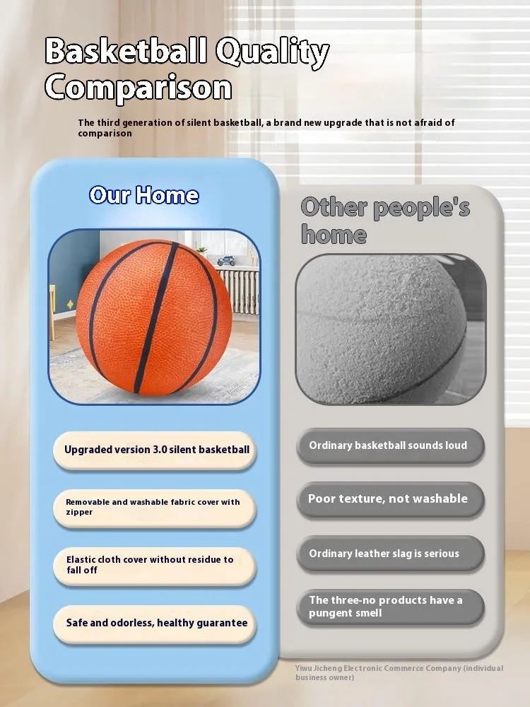 Silent basketball soft plastic indoor sports ball for children aged 0-3 years