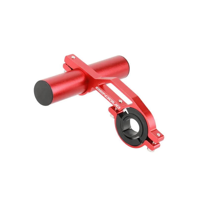 Bicycle aluminium alloy extension bracket for handlebars in black finish on a mountain bike